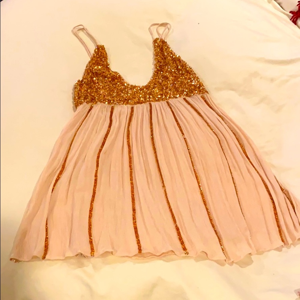 Rose gold beach cover up or party dress